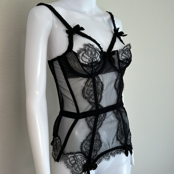Agent Provocateur Black Lace “Knickers Forever” Basque/Corsett (Size 36B) - Picture 4 of 11